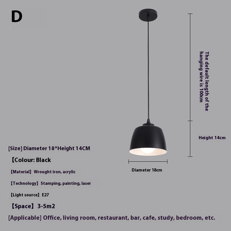 Minimalist Iron LED Pendant Light Series