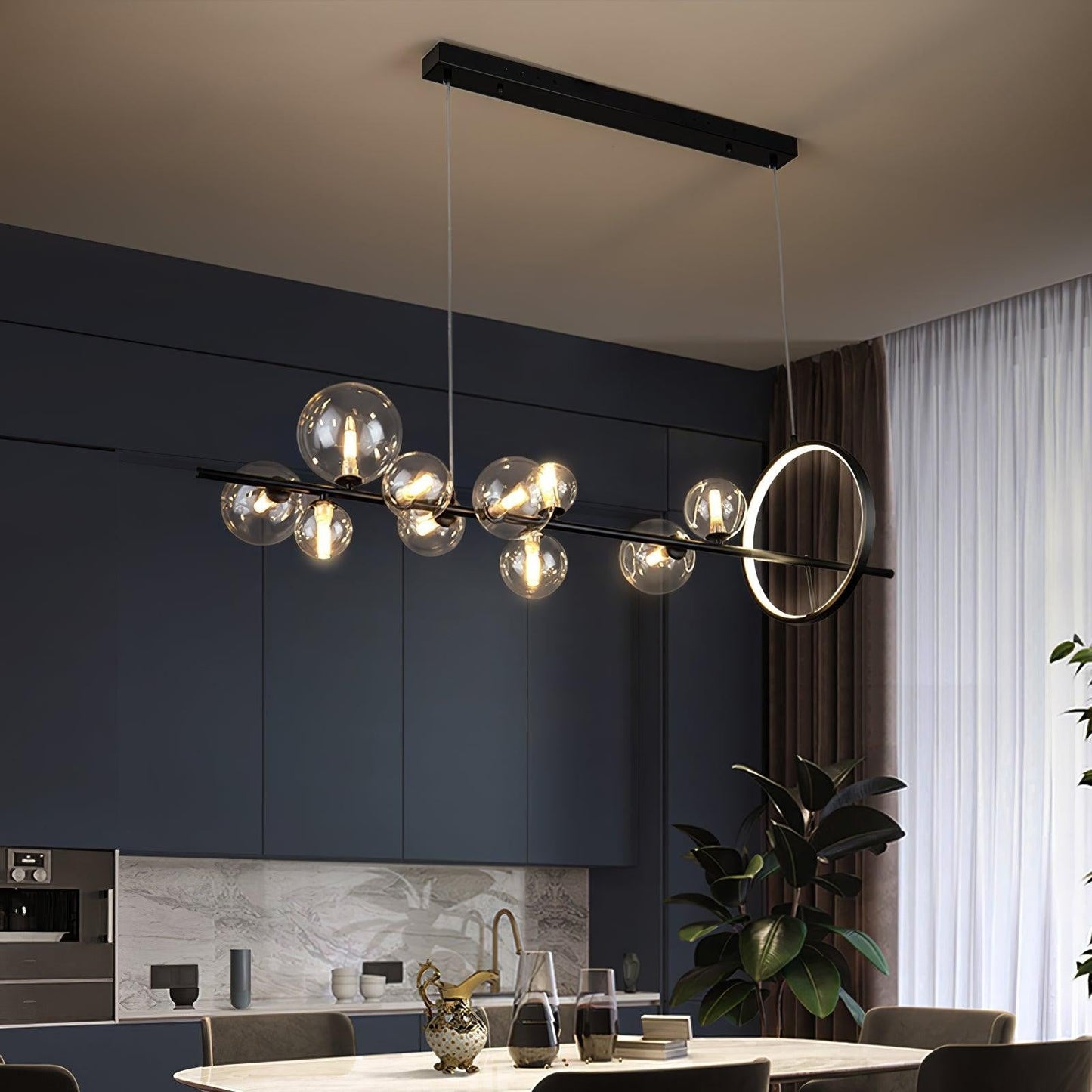 Mita Nordic Glass Bubble Chandelier