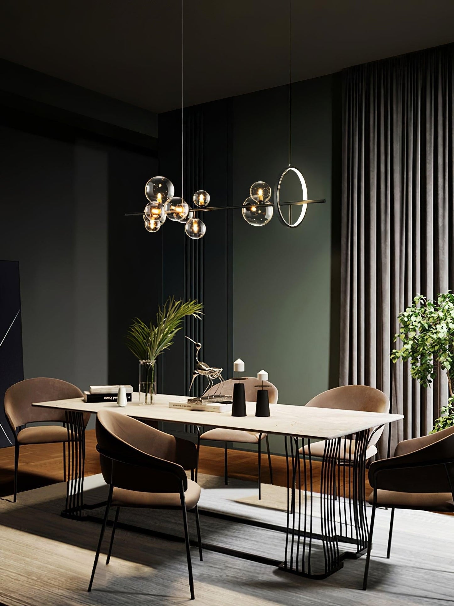 Mita Nordic Glass Bubble Chandelier