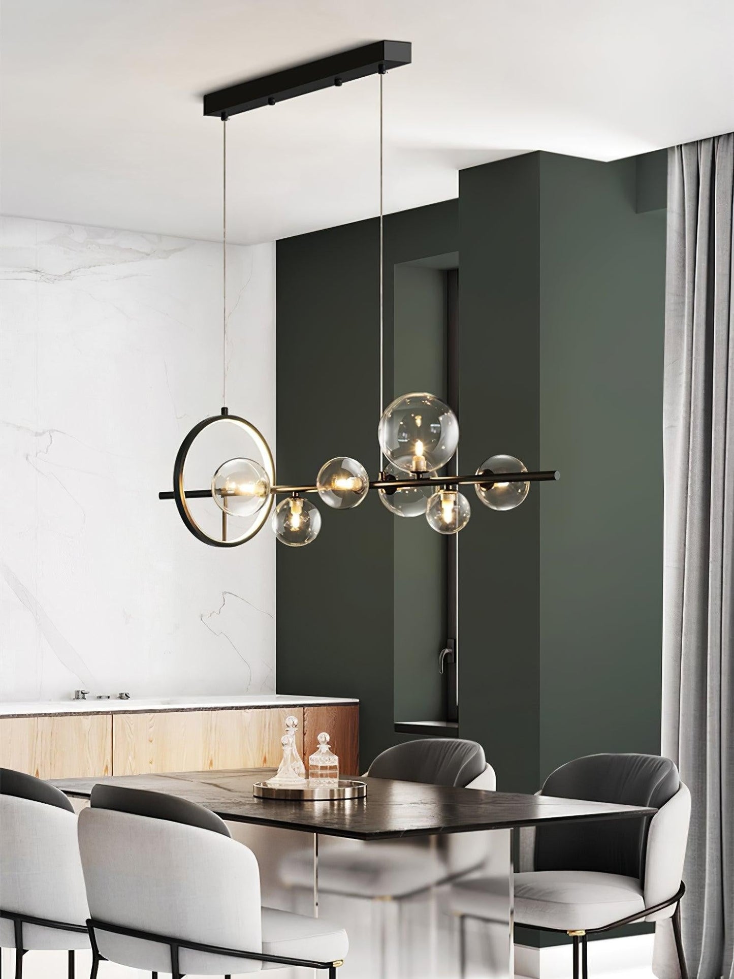 Mita Nordic Glass Bubble Chandelier