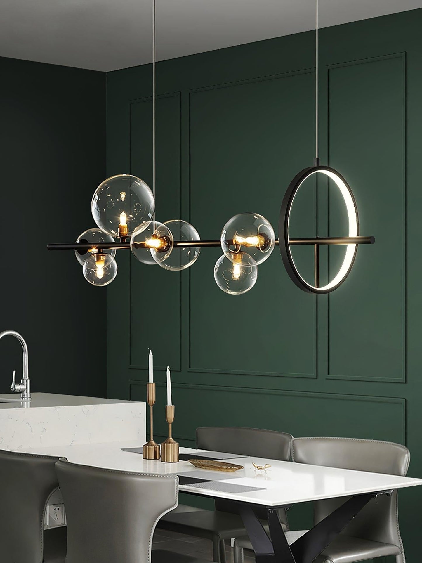 Mita Nordic Glass Bubble Chandelier
