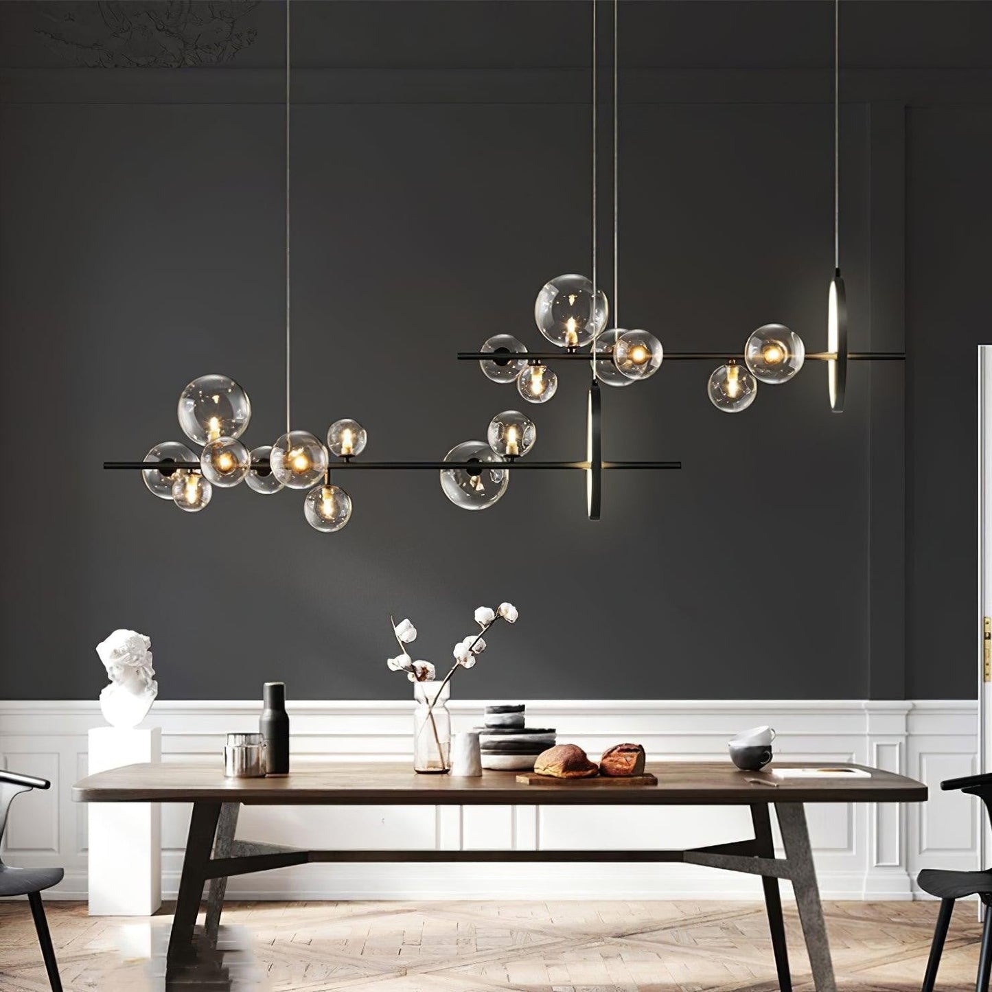 Mita Nordic Glass Bubble Chandelier