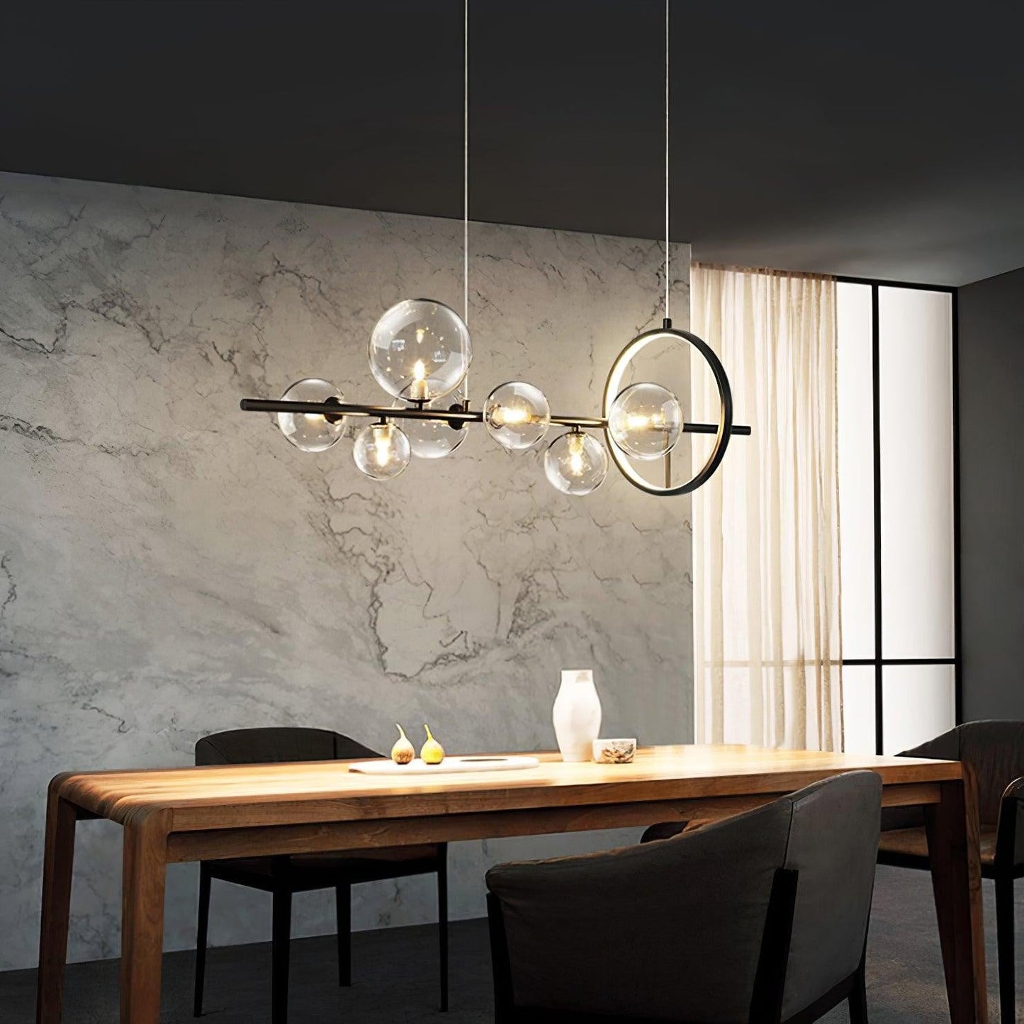 Mita Nordic Glass Bubble Chandelier