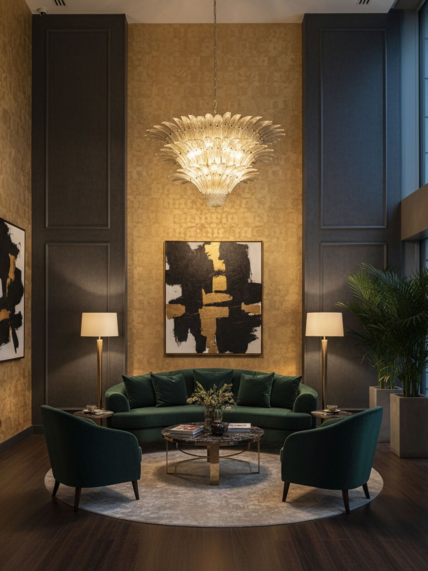 Palm Grove Murano Glass Chandelier