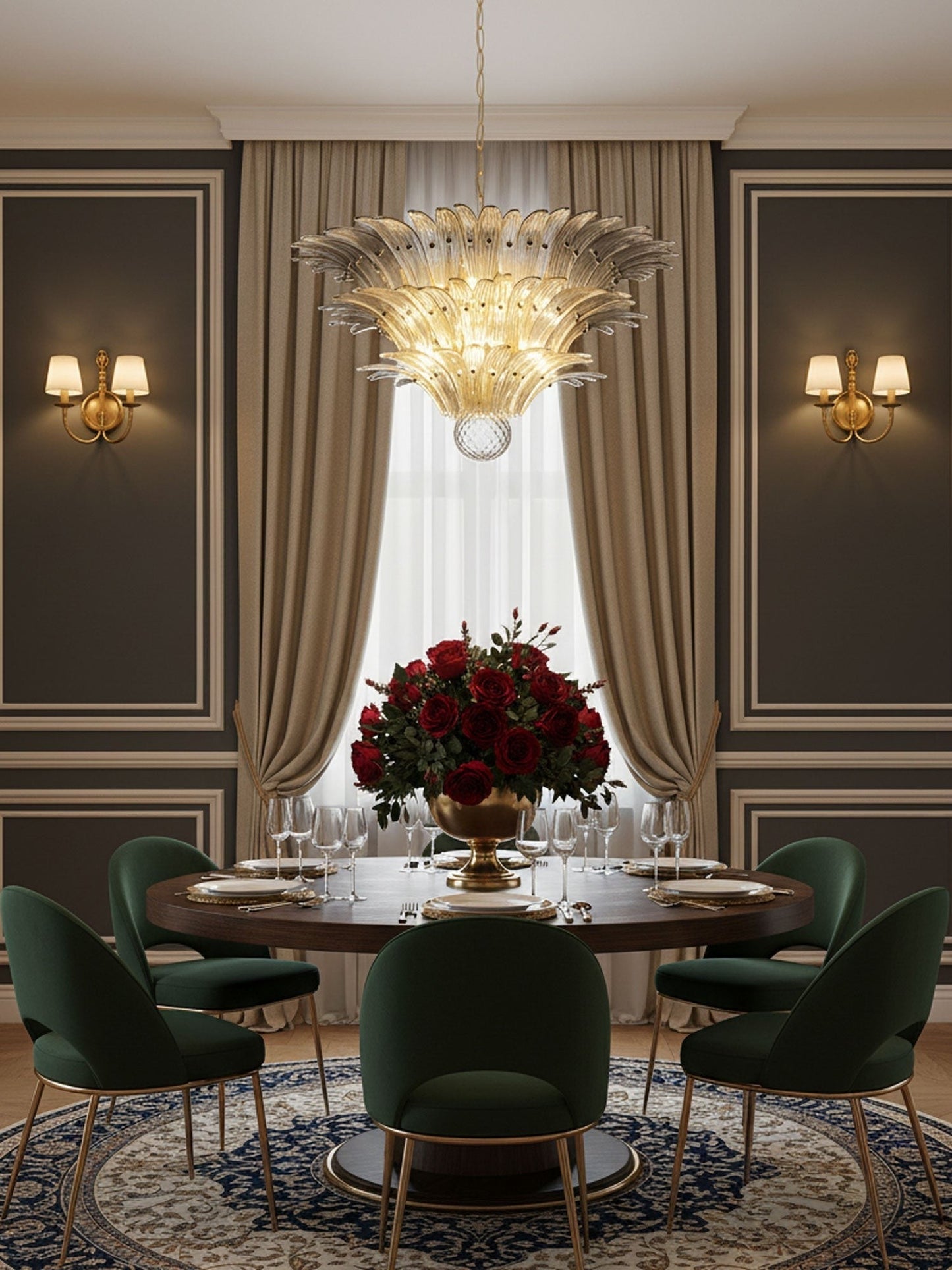 Palm Grove Murano Glass Chandelier