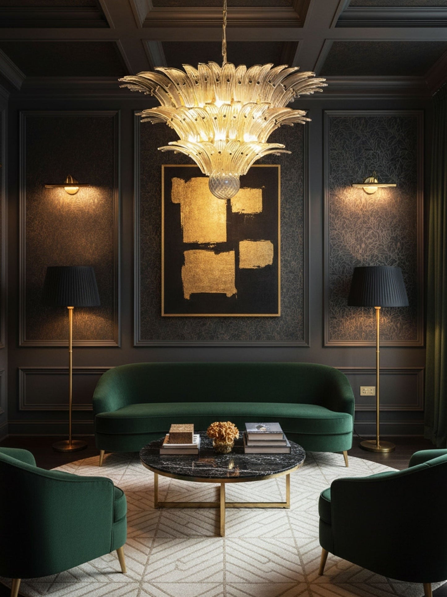 Palm Grove Murano Glass Chandelier