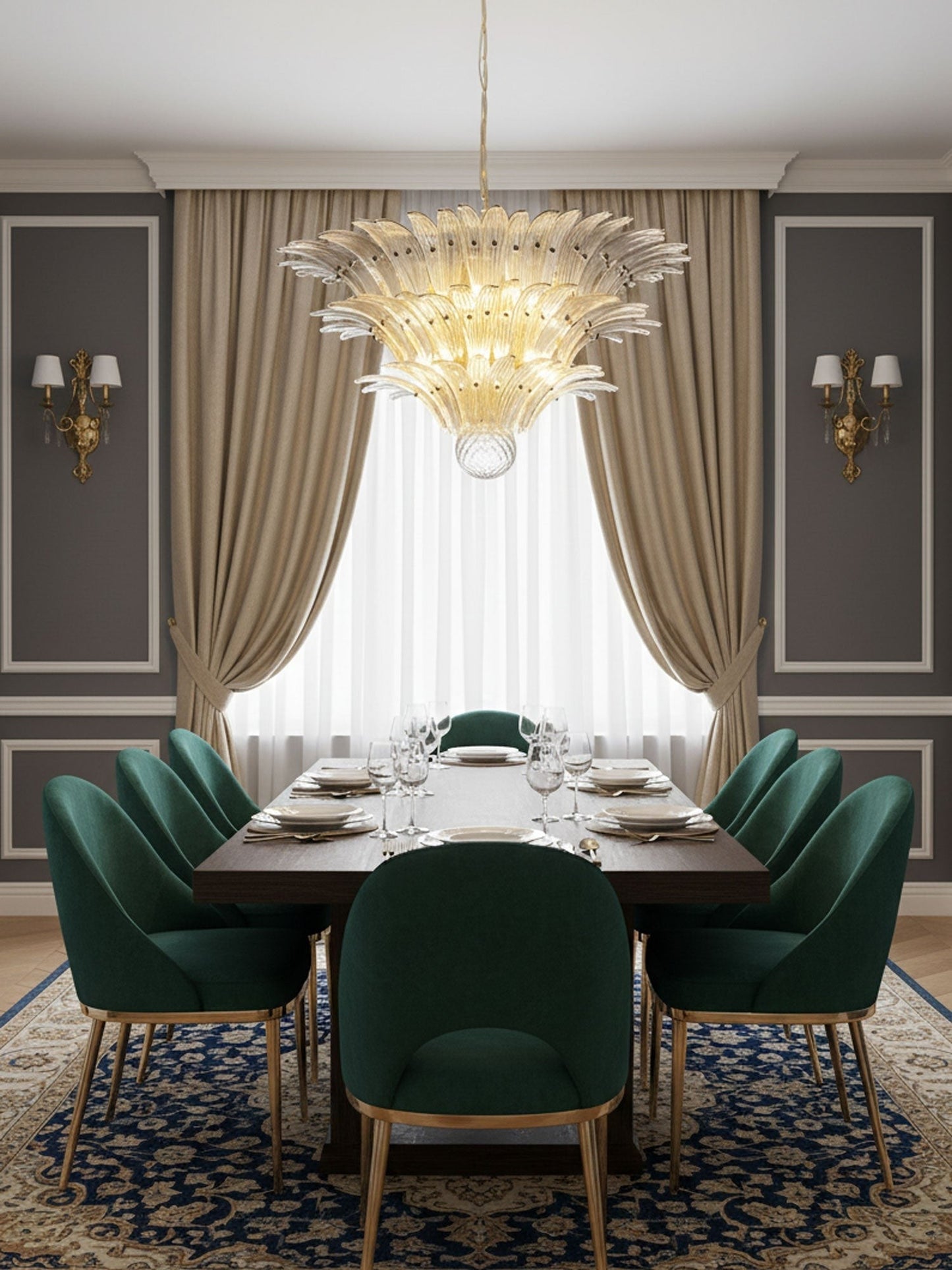 Palm Grove Murano Glass Chandelier