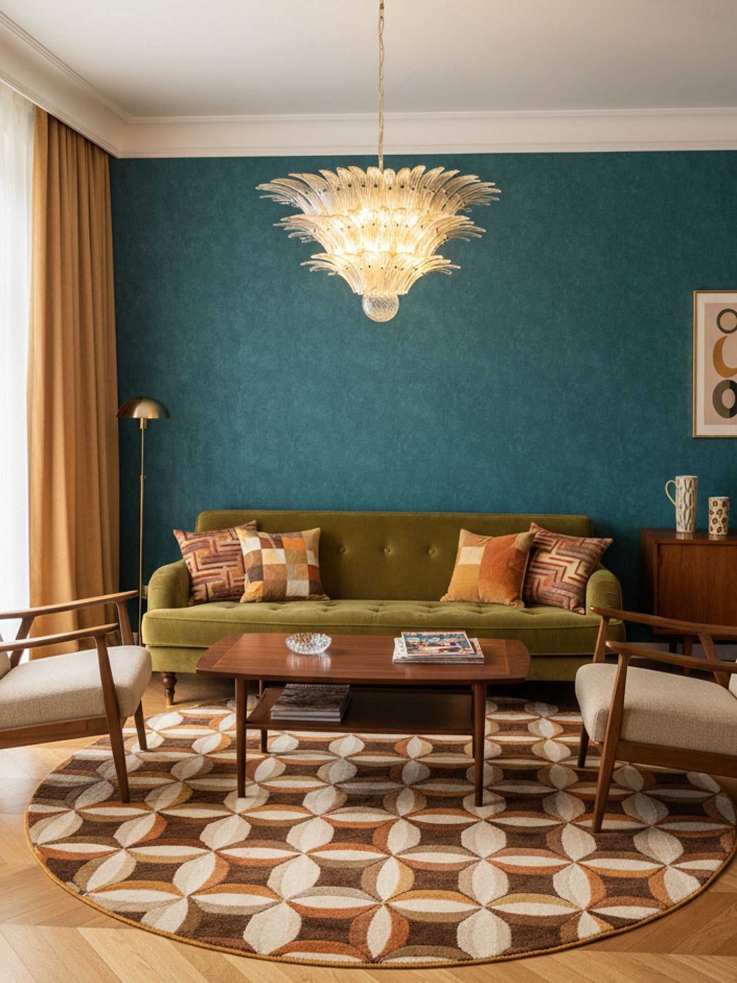 Palm Grove Murano Glass Chandelier