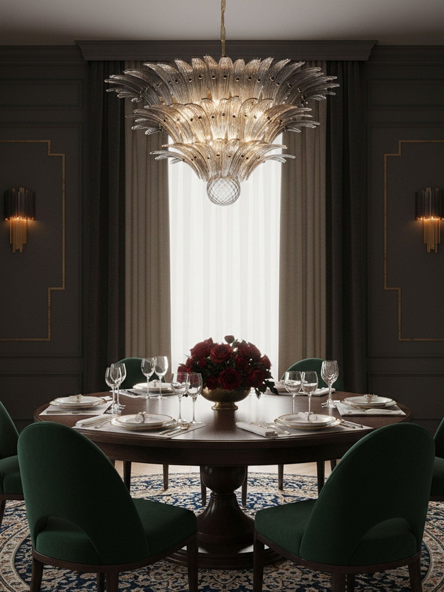 Palm Grove Murano Glass Chandelier