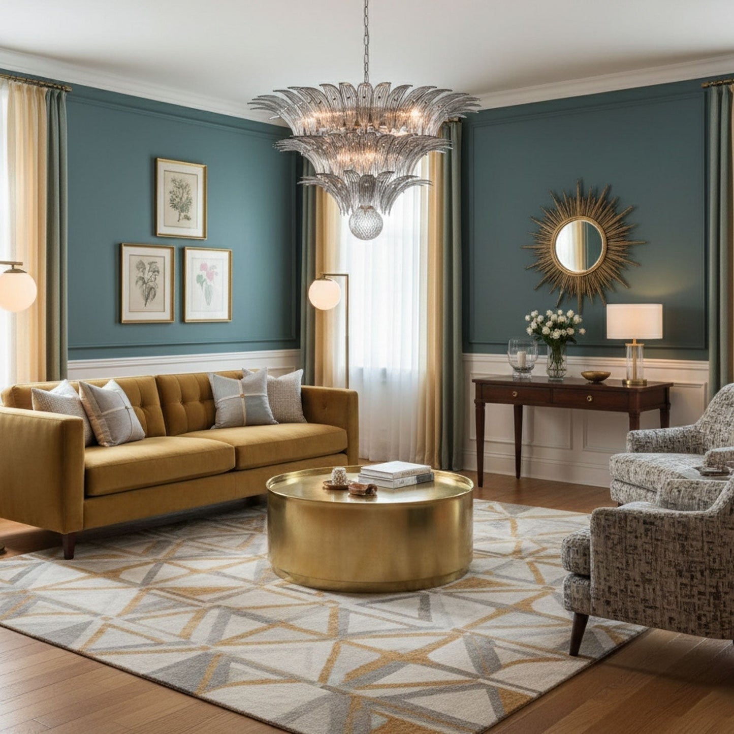 Palm Grove Murano Glass Chandelier