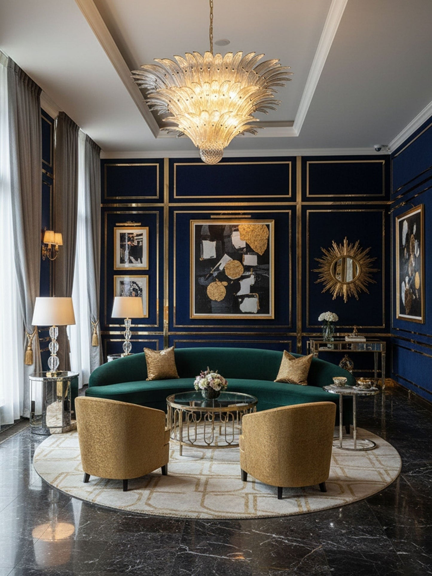 Palm Grove Murano Glass Chandelier