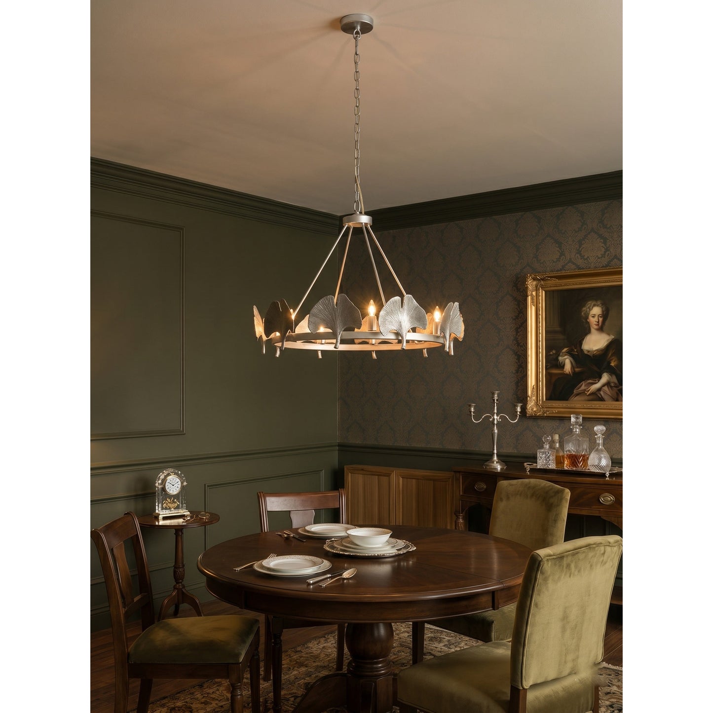Gold Foil Ginkgo Leaf Chandelier