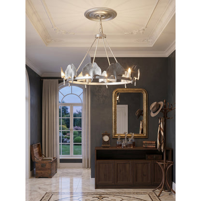 Gold Foil Ginkgo Leaf Chandelier