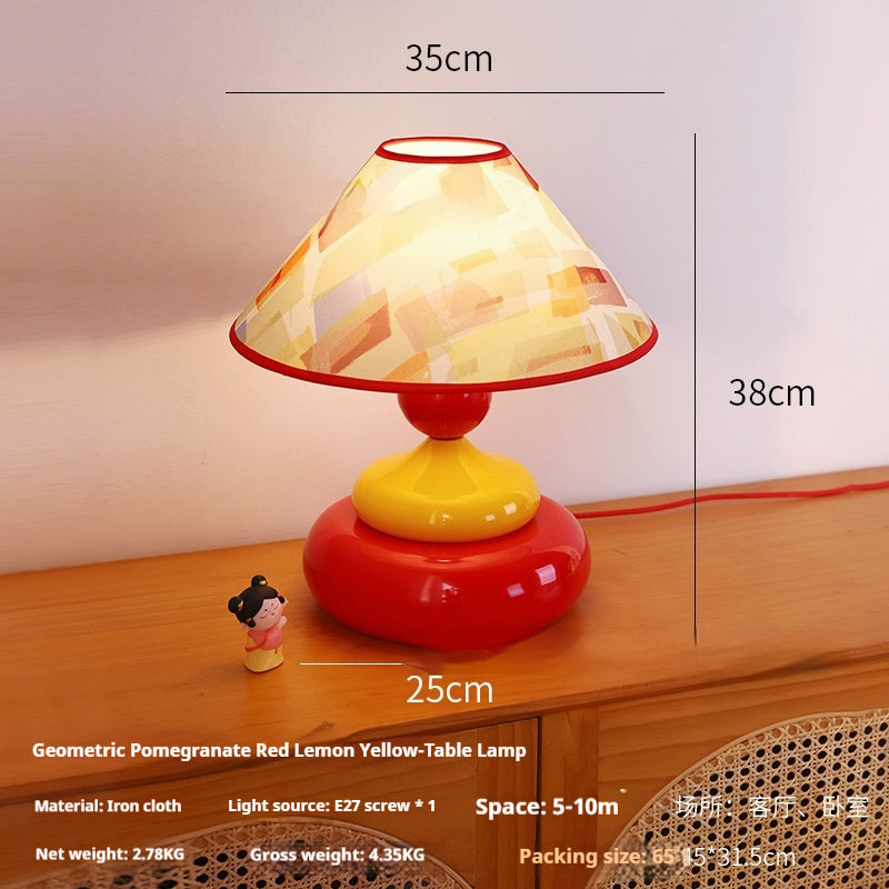 Retro Fabric Shade Bedside Table Lamp