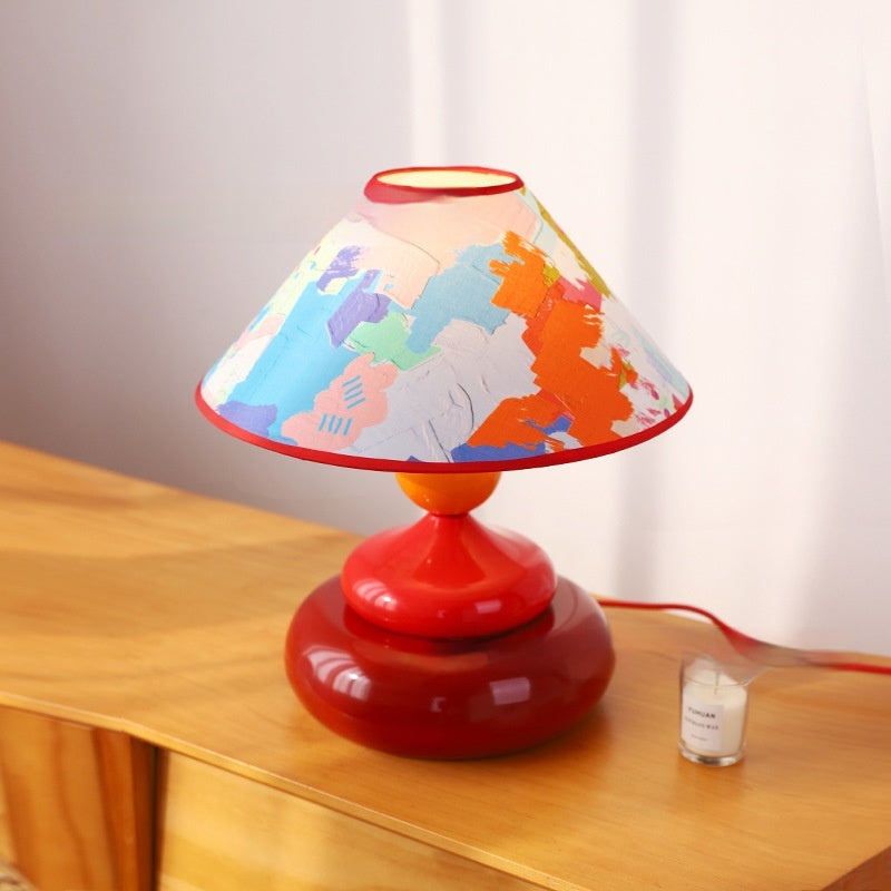 Retro Fabric Shade Bedside Table Lamp