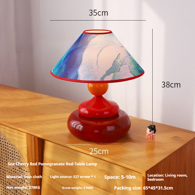Retro Fabric Shade Bedside Table Lamp