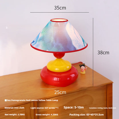 Retro Fabric Shade Bedside Table Lamp