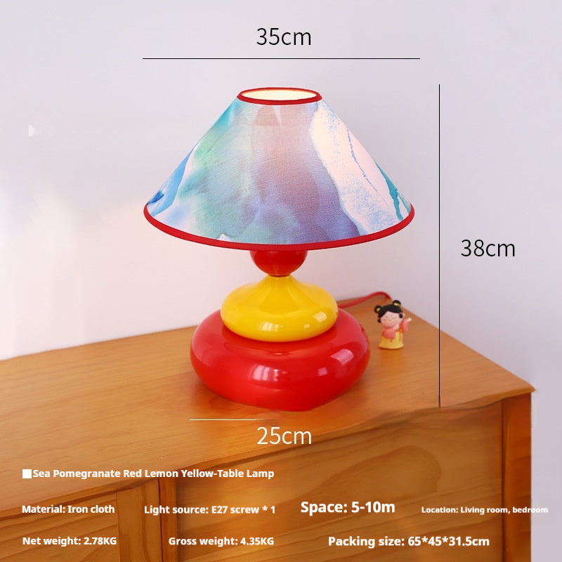 Retro Fabric Shade Bedside Table Lamp