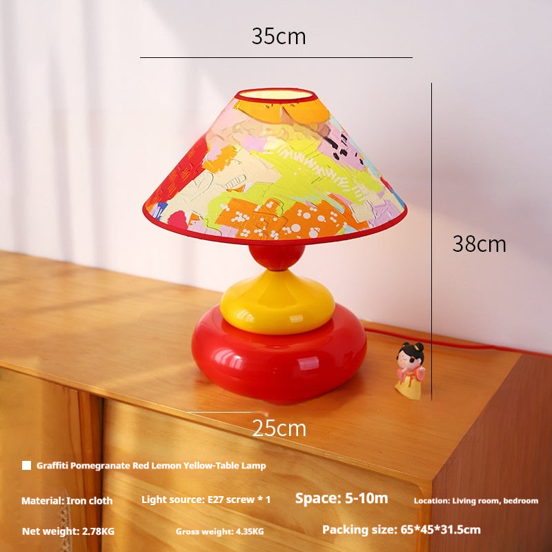 Retro Fabric Shade Bedside Table Lamp