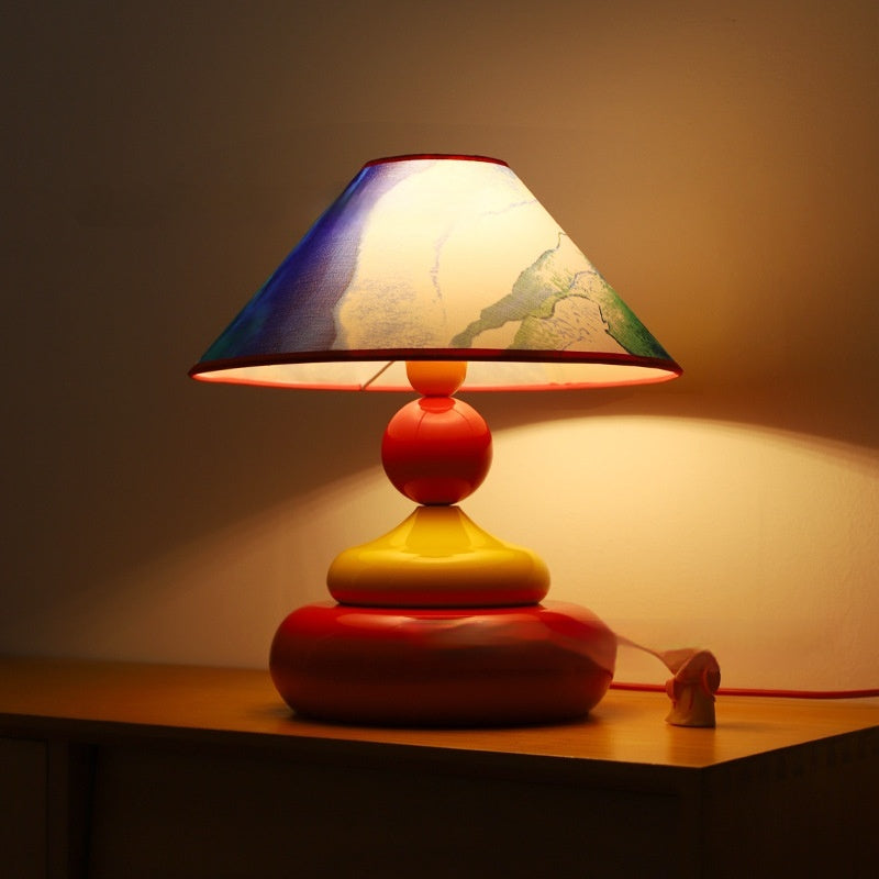 Retro Fabric Shade Bedside Table Lamp