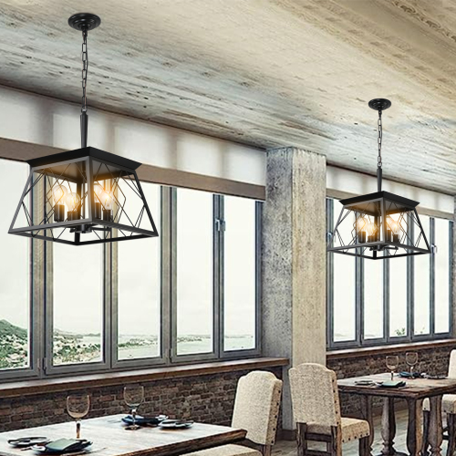 Rustic Iron Frame Farmhouse Chandelier
