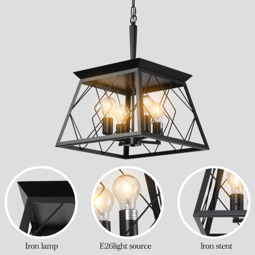 Rustic Iron Frame Farmhouse Chandelier