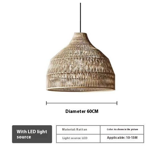 RusticWeave Hemp Rope Pendant Light
