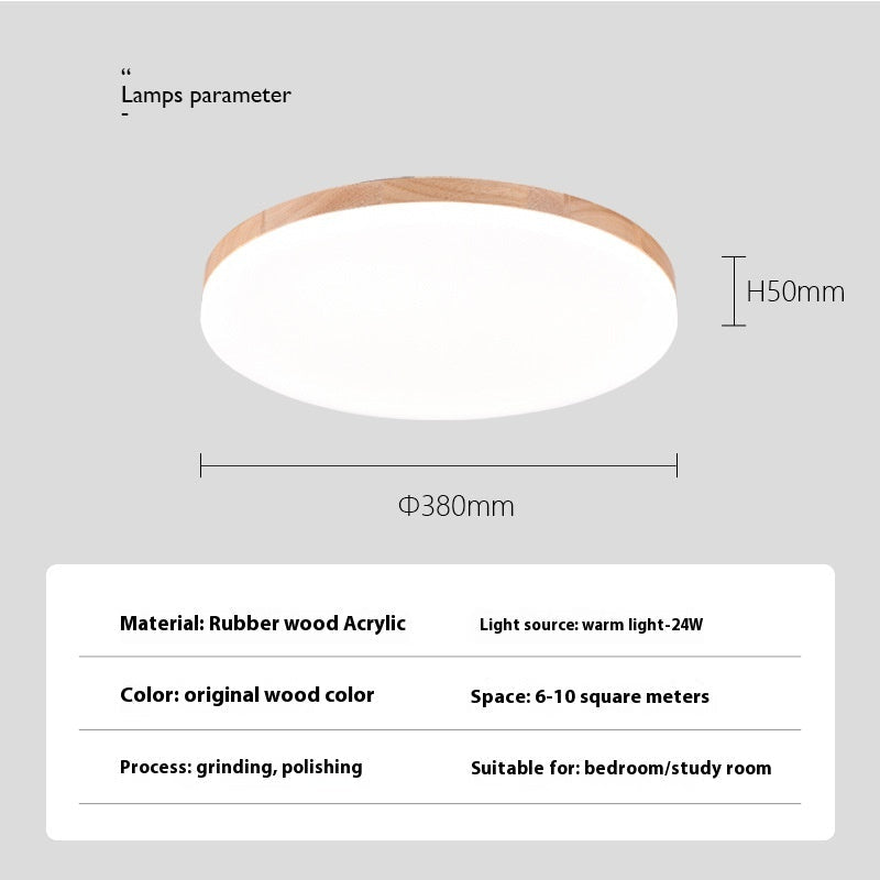 SlimNordic Wood Halo LED Ceiling Light