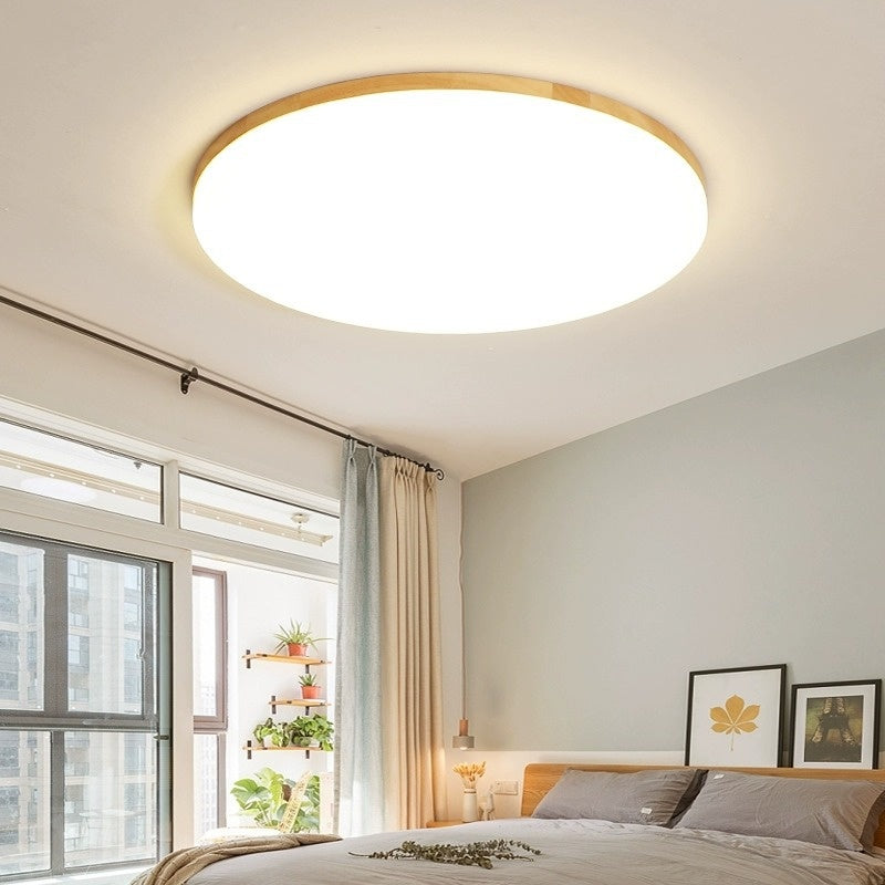 SlimNordic Wood Halo LED Ceiling Light