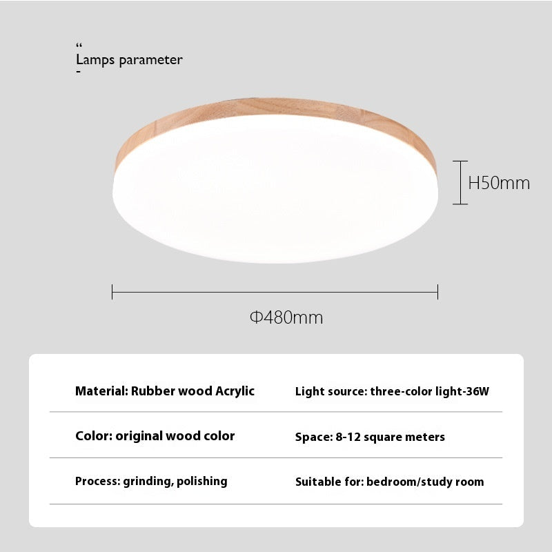 SlimNordic Wood Halo LED Ceiling Light
