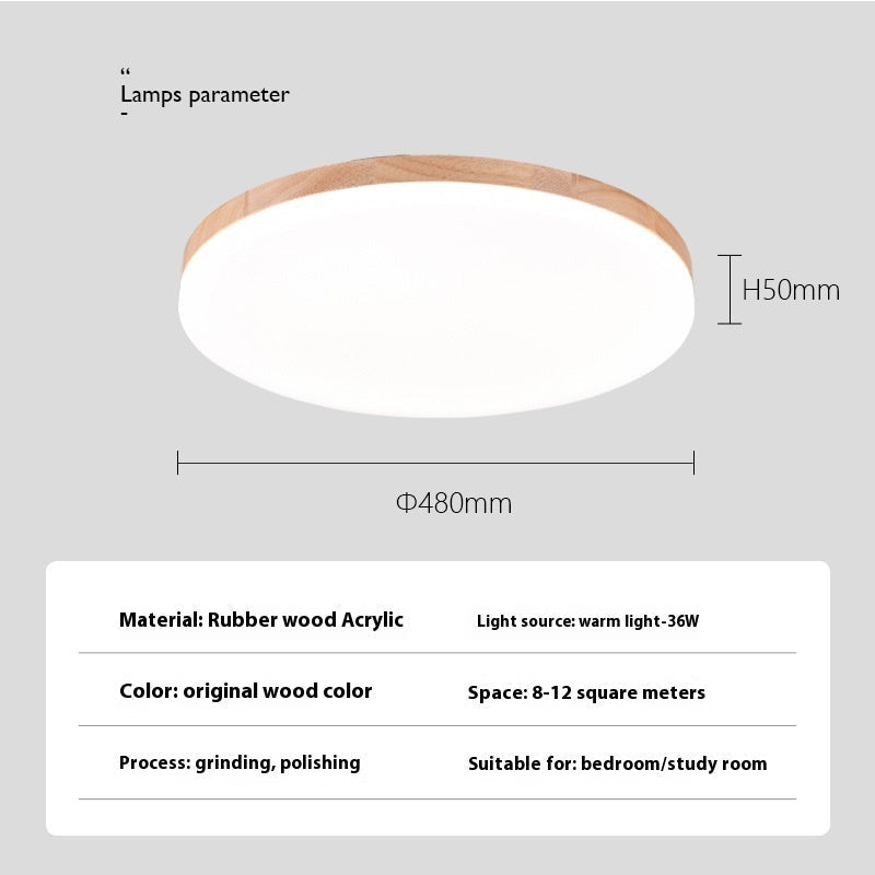 SlimNordic Wood Halo LED Ceiling Light