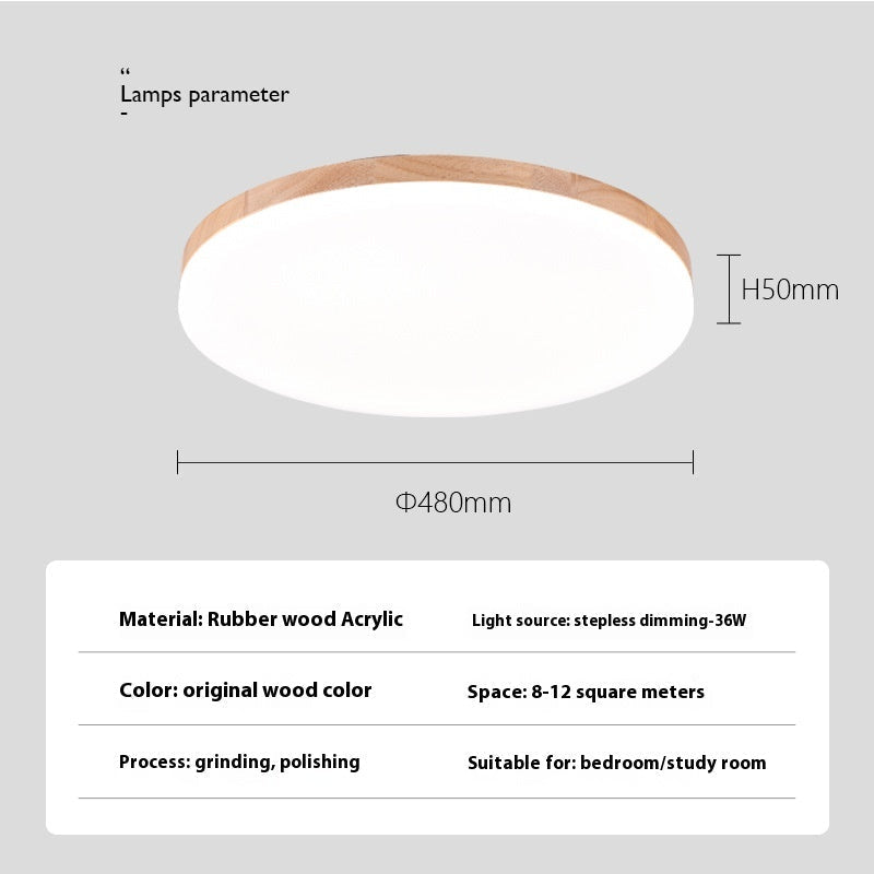 SlimNordic Wood Halo LED Ceiling Light