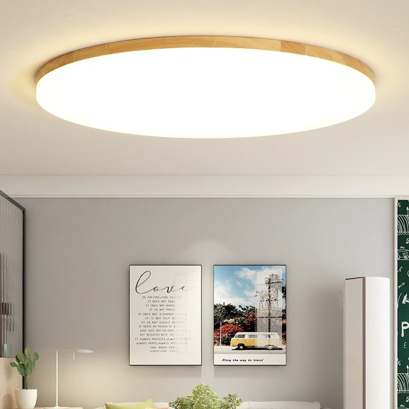 SlimNordic Wood Halo LED Ceiling Light