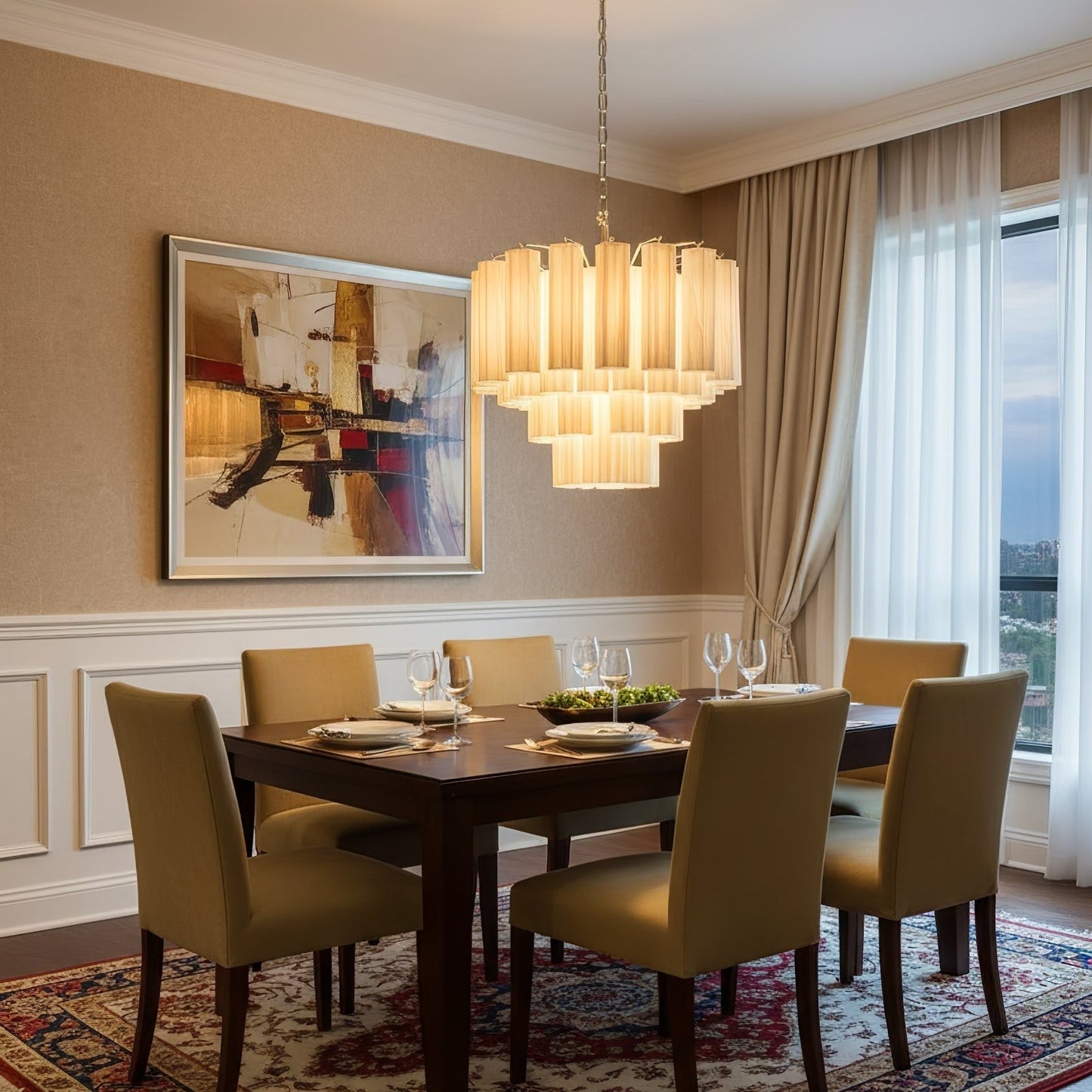 Stratum Ripple Glass Chandelier