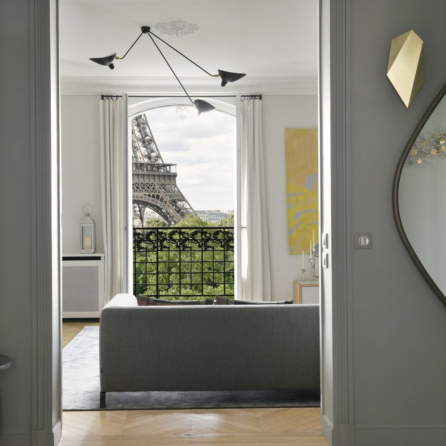 Three-Arm Sculptural Ceiling Light