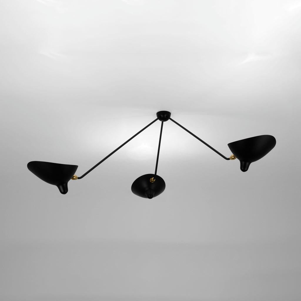 Three-Arm Sculptural Ceiling Light