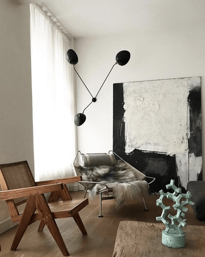 Three-Arm Sculptural Ceiling Light