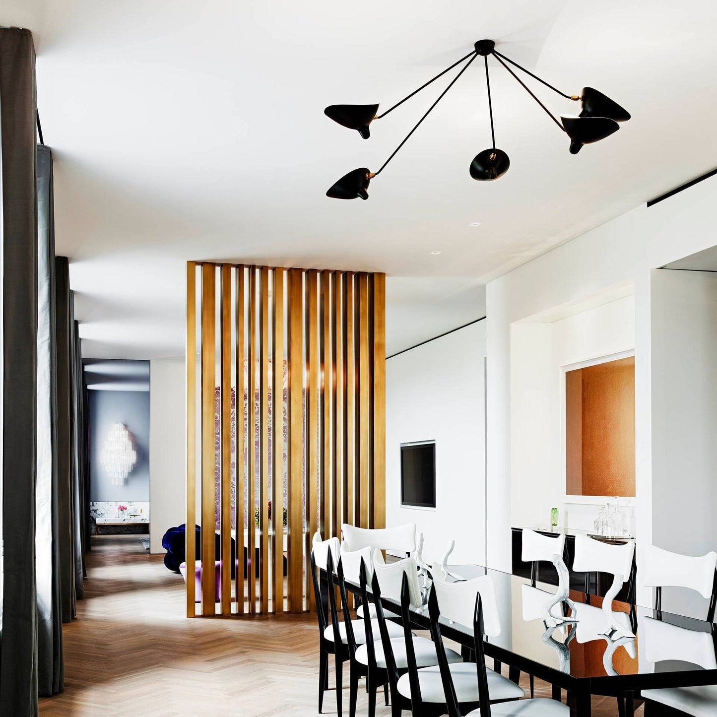 Three-Arm Sculptural Ceiling Light