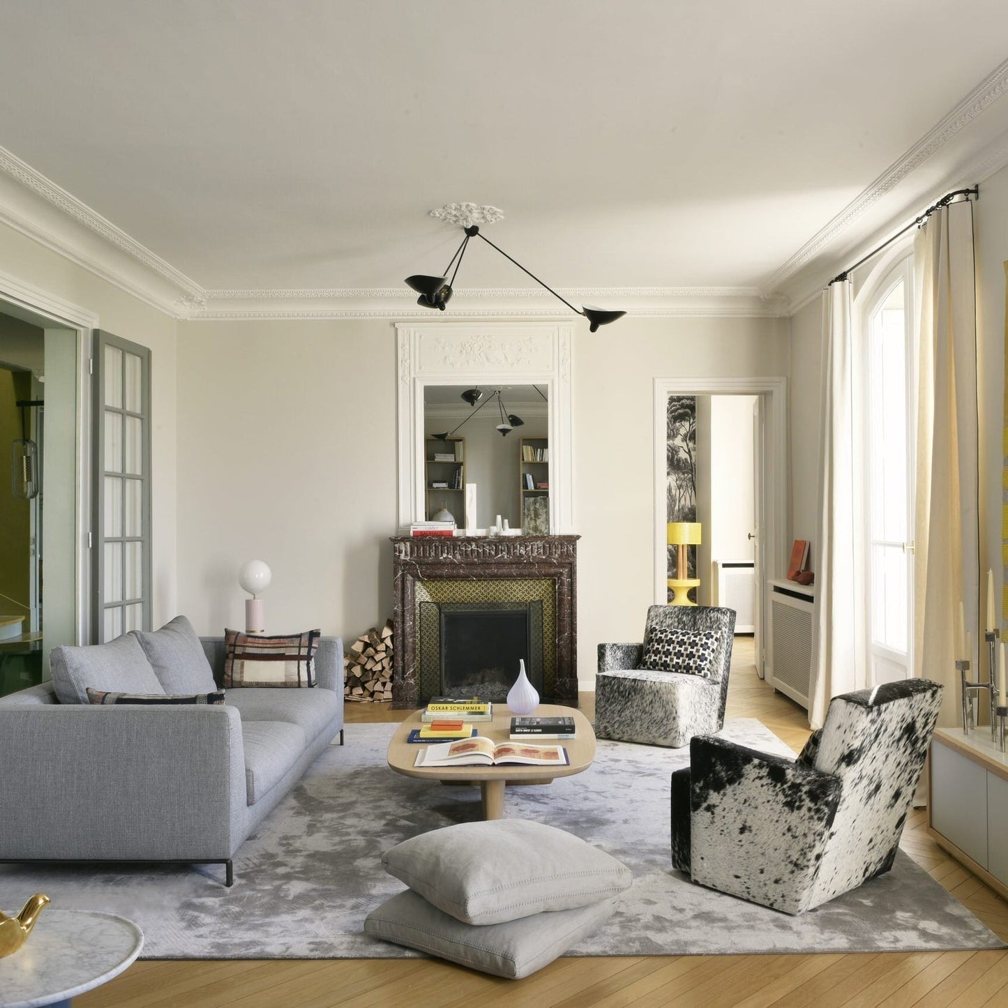 Three-Arm Sculptural Ceiling Light