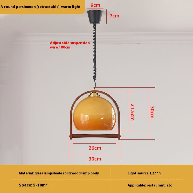 Vintage Retractable Lantern Pendant Light