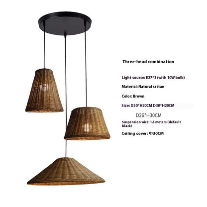 Zen Rattan Wabi-Sabi Pendant Light