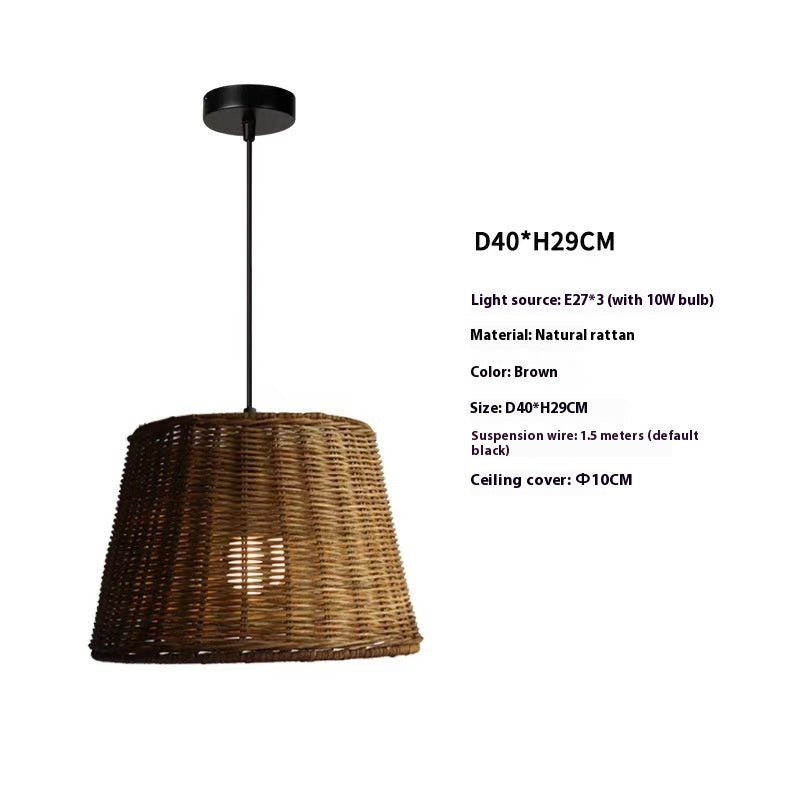 Zen Rattan Wabi-Sabi Pendant Light